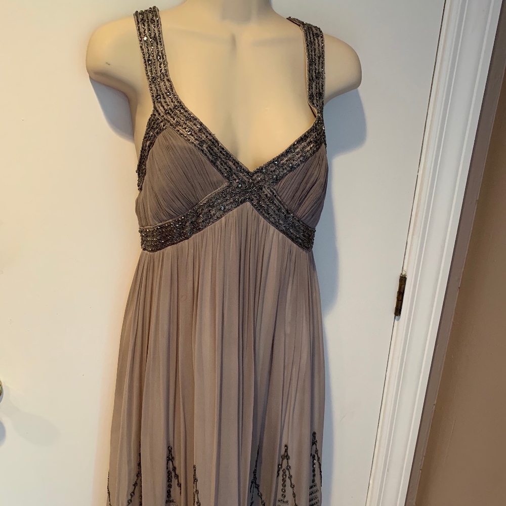 Adrianna Papell Silk Beaded Cocktail dress.